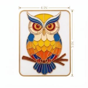 Owl Filigree Enamel Painting