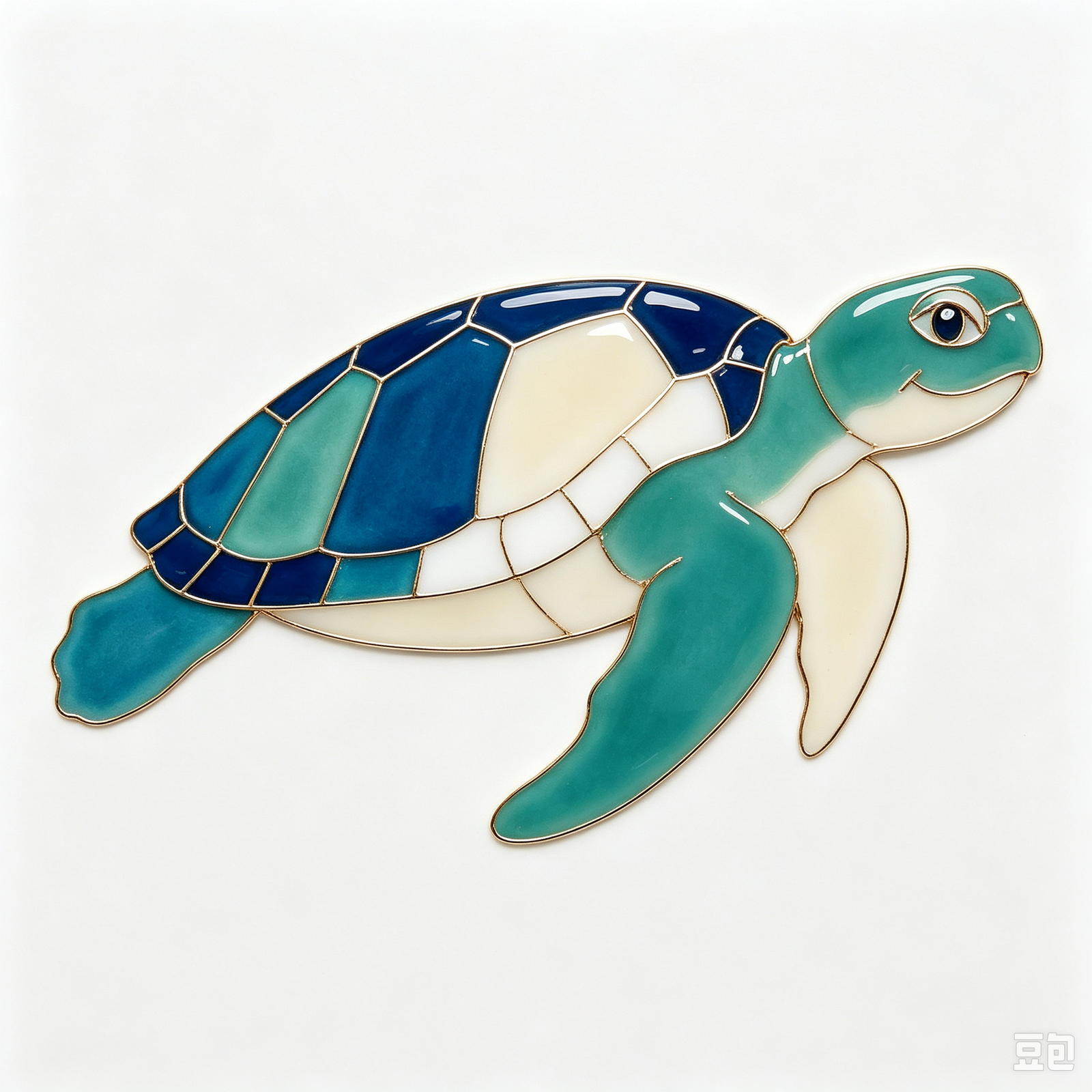 海龟掐丝珐琅画 海龟掐丝珐琅画